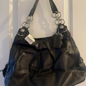 Coach Black Leather Shoulder Bag